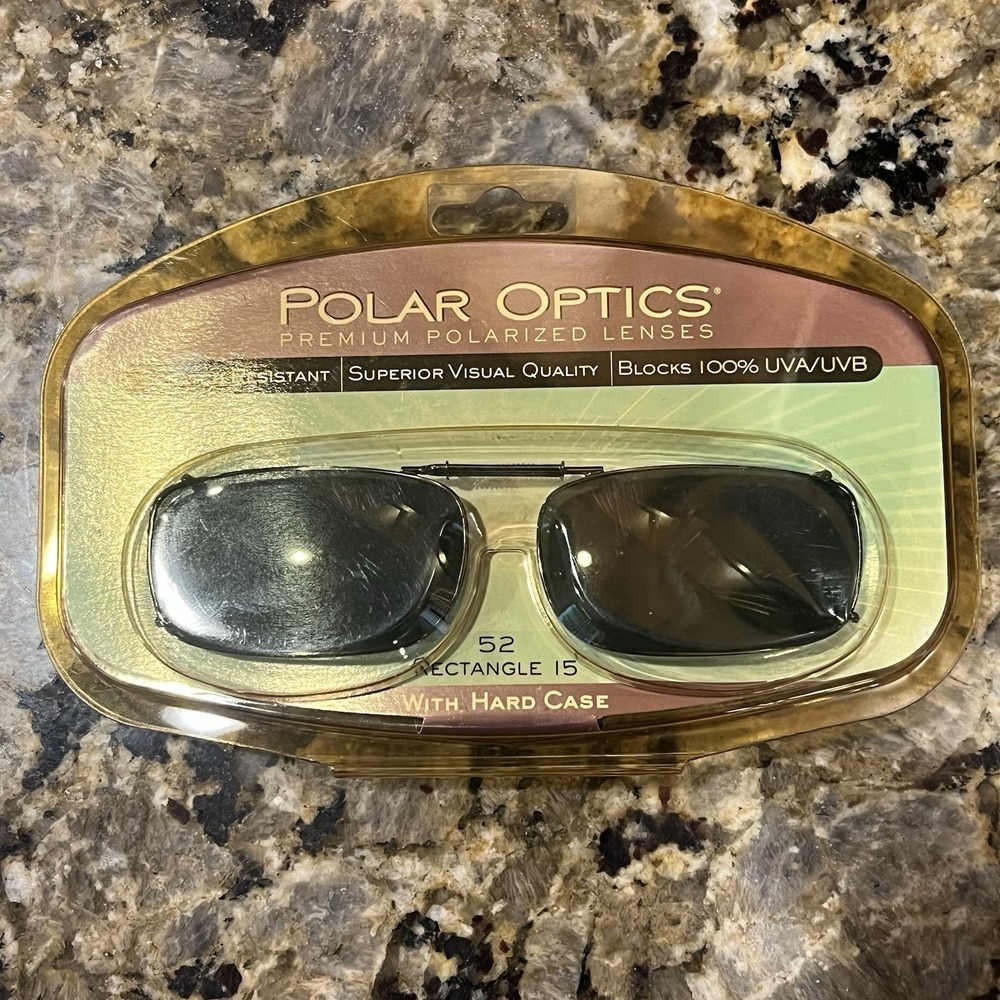 Polar Optics ClipOn Lenses / sunglasses‎ - Polarized #52 REC 15 - with hard case